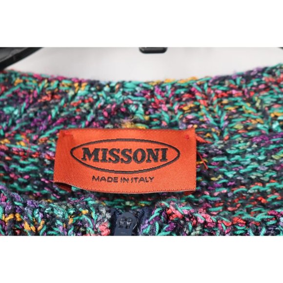 Vintage missoni women’s L/XL made in italy 1/4 zip crew neck sweater multicolor - Picture 3 of 9
